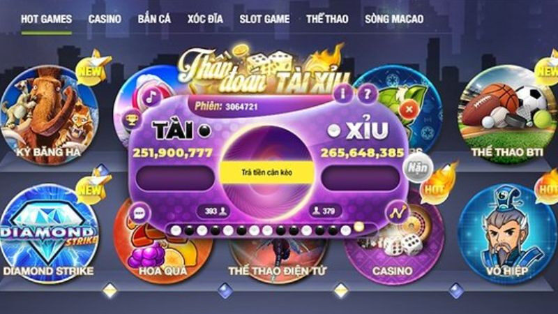 alt text: Giao diện trò chơi Tài Xỉu MD5 Sunwin với ba viên xúc xắc và các tùy chọn đặt cược.