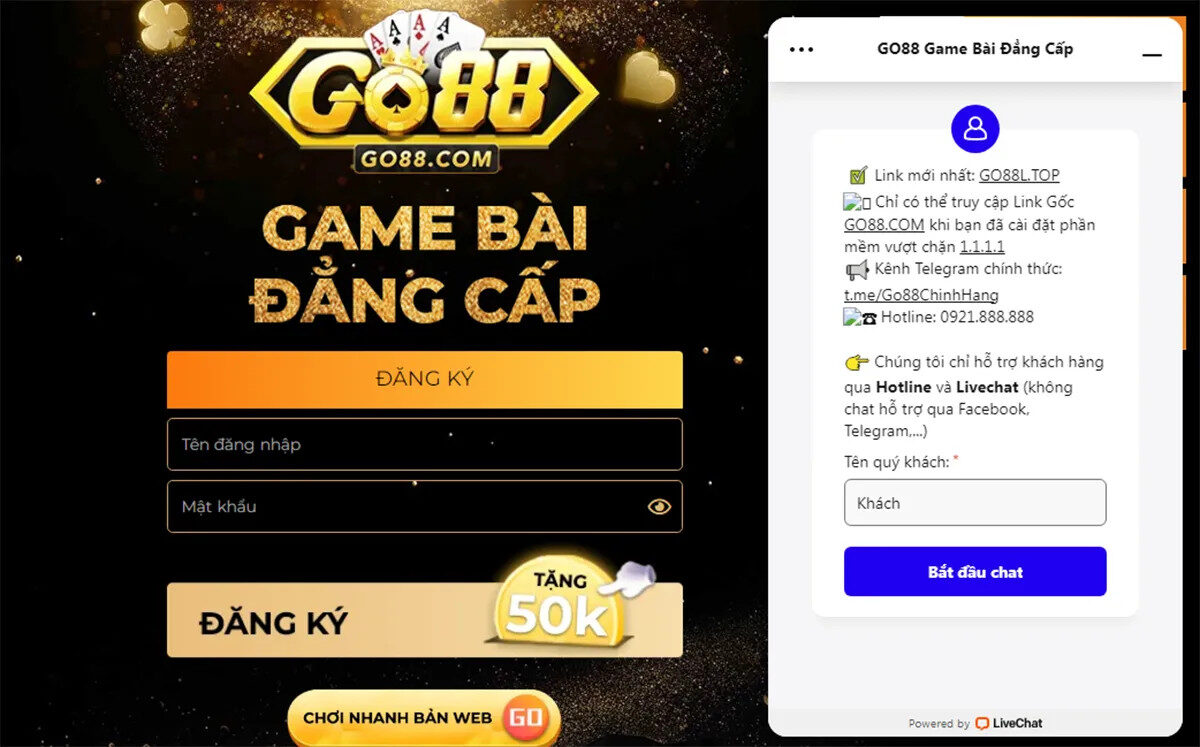 Hỗ trợ trực tuyến Go88